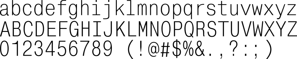 Mono Condensed Font Sample