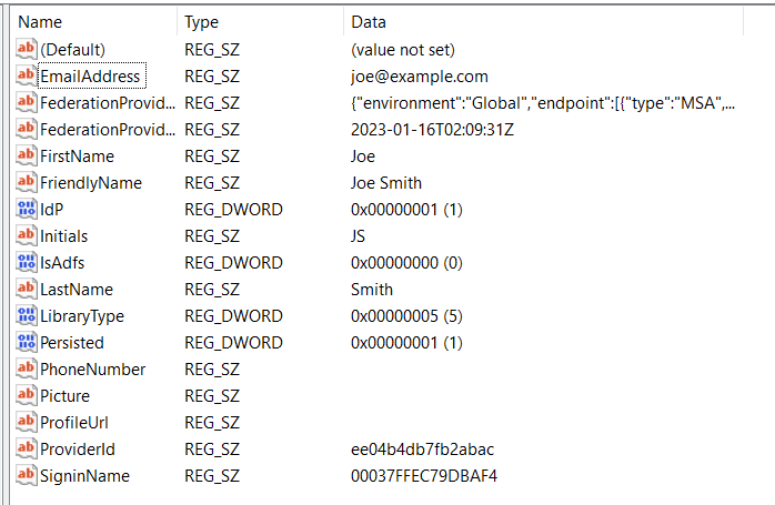 Registry editor